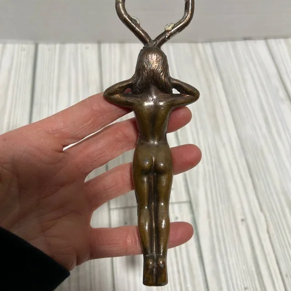 Brass Lady Bottle Opener Women Figure Club Table Decor - Picture 4 of 5